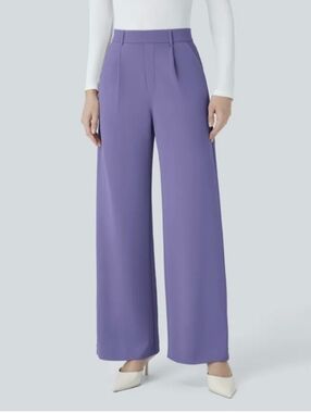Halara Flex High Waisted Pocket Straight Leg Crepe Work Pants Size M
